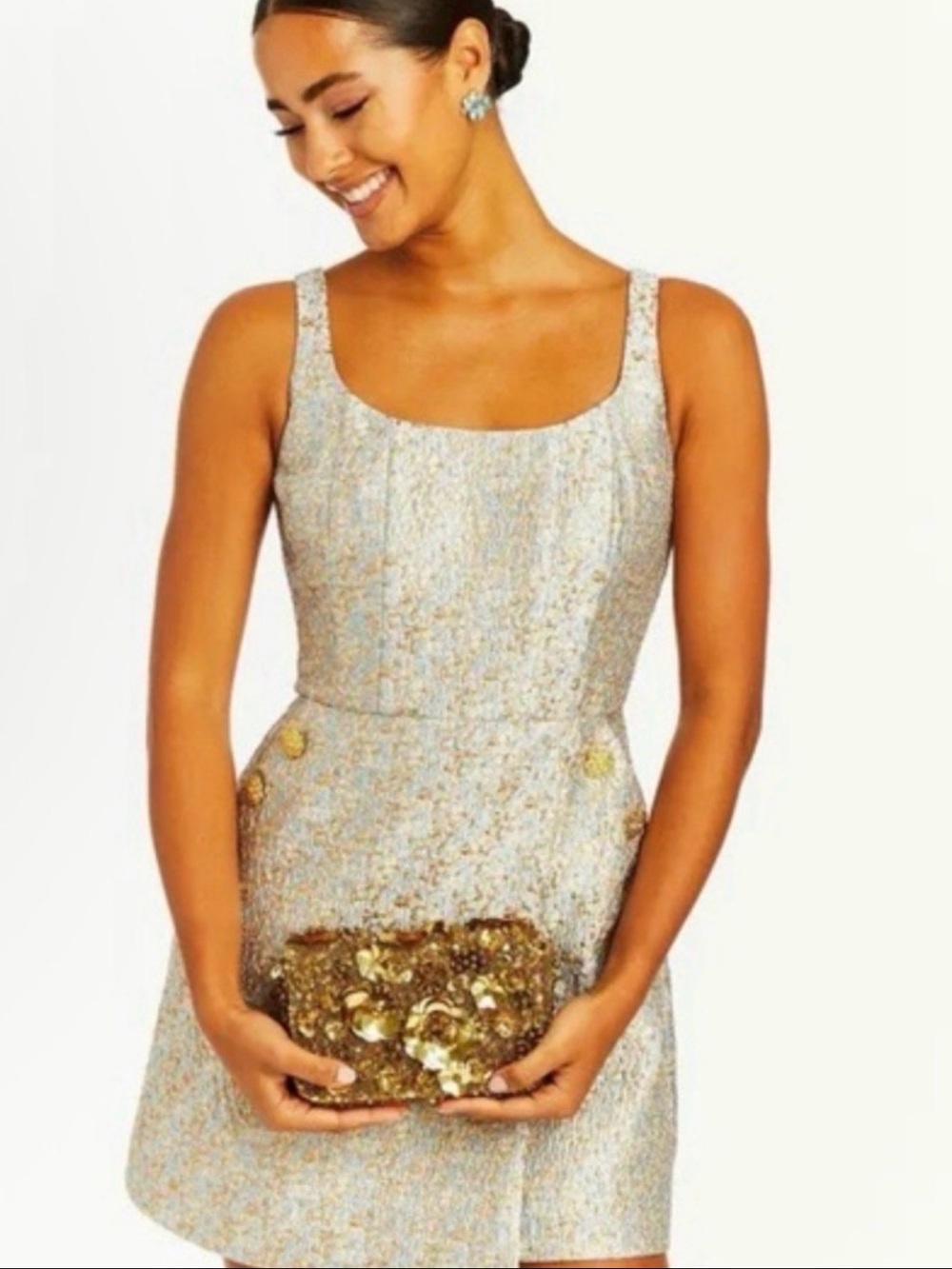 Mestiza Chianti Jacquard mini dress